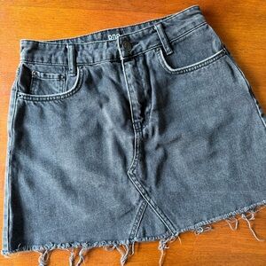 BDG black cut off denim mini skirt small